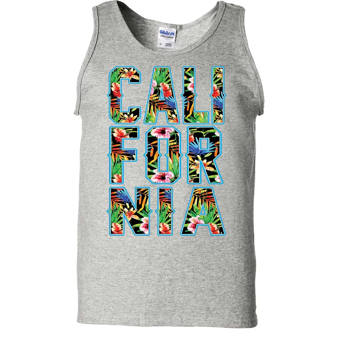 Tropical California Floral Print Asst Colors Tank Top