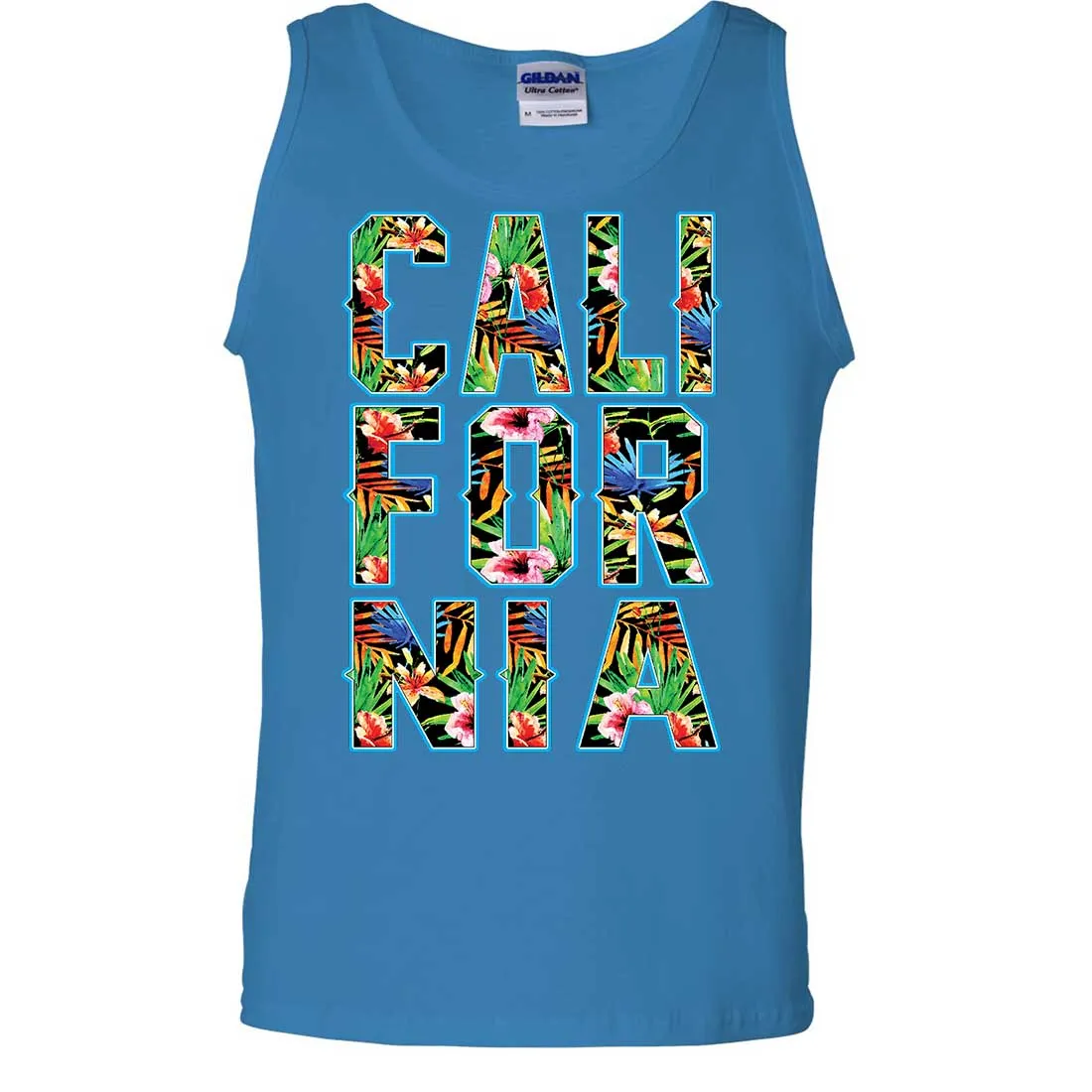 Tropical California Floral Print Asst Colors Tank Top