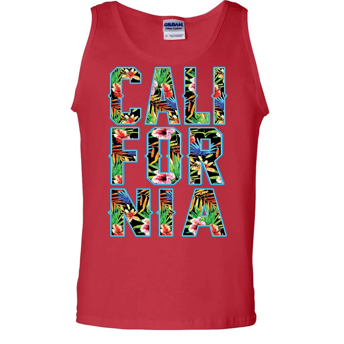Tropical California Floral Print Asst Colors Tank Top