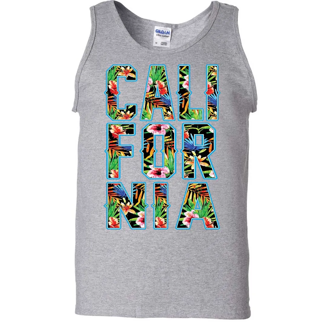 Tropical California Floral Print Asst Colors Tank Top