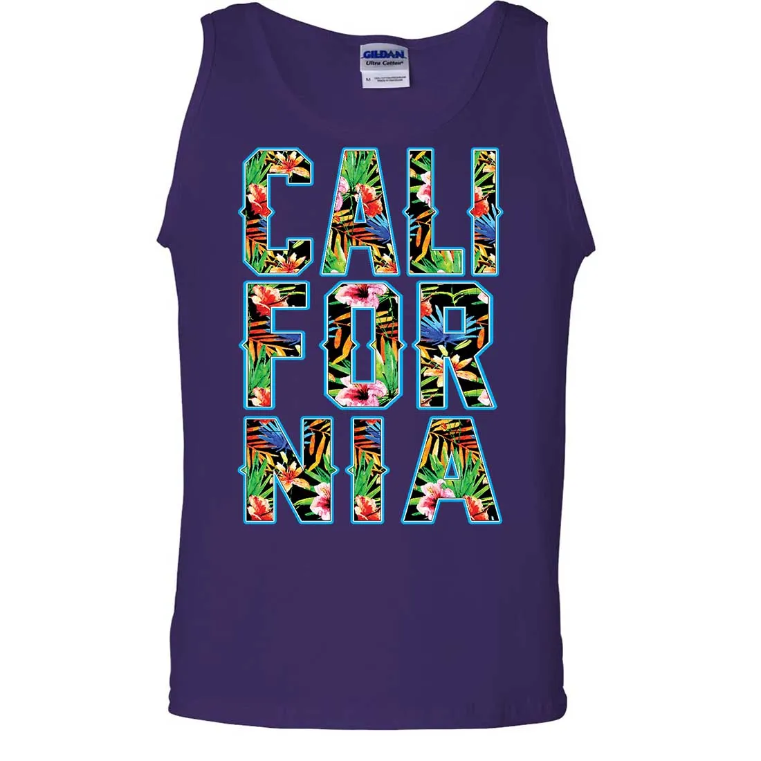 Tropical California Floral Print Asst Colors Tank Top