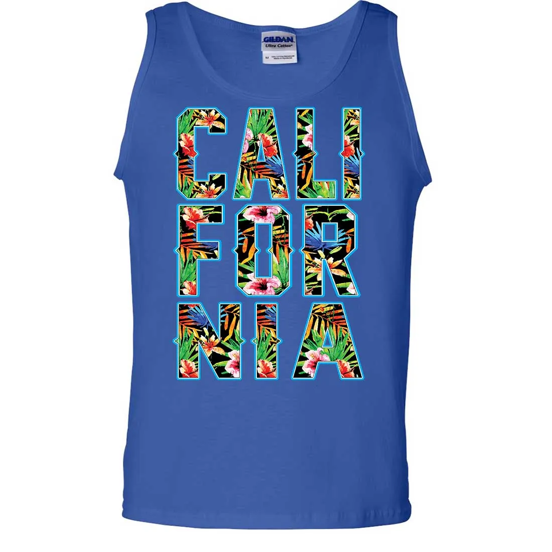 Tropical California Floral Print Asst Colors Tank Top