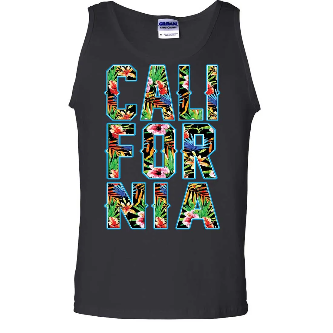 Tropical California Floral Print Asst Colors Tank Top