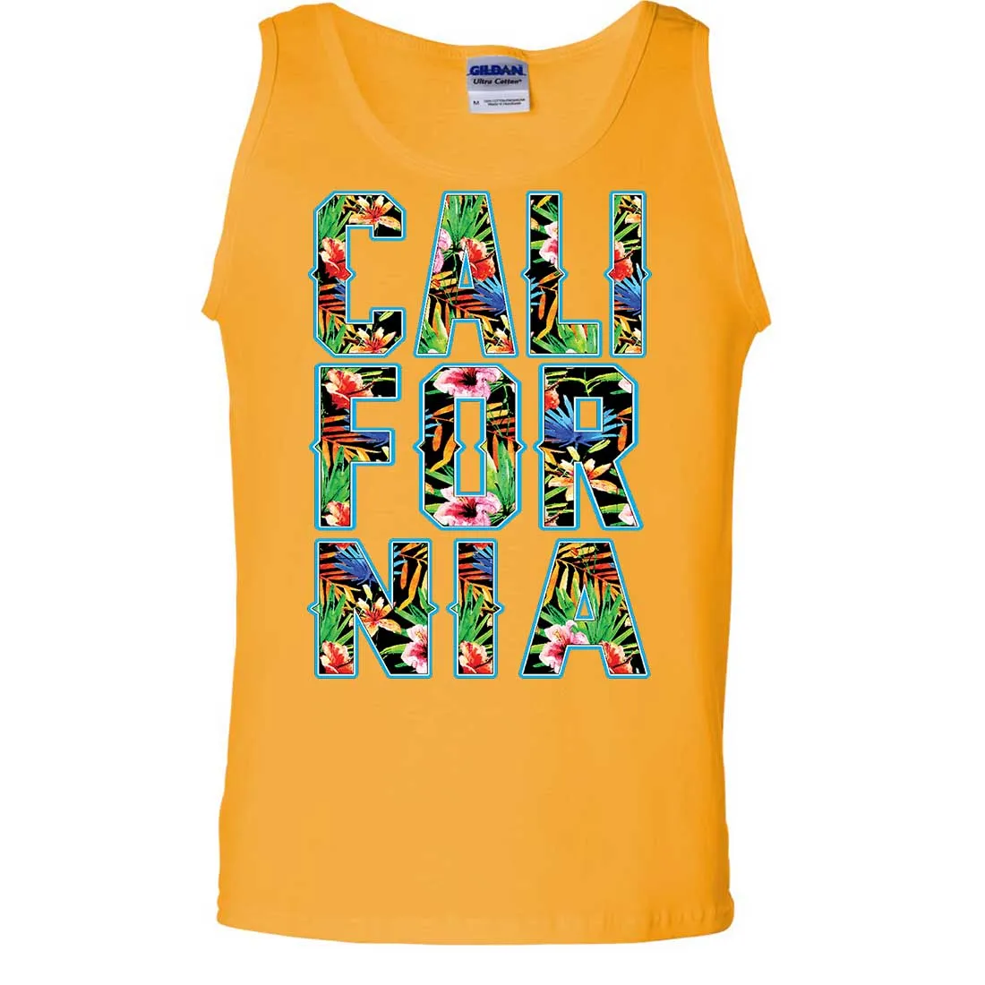Tropical California Floral Print Asst Colors Tank Top