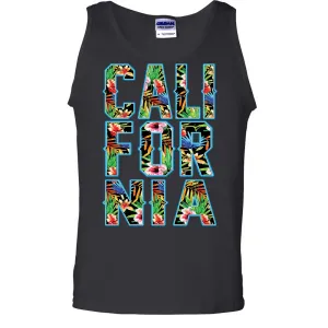 Tropical California Floral Print Asst Colors Tank Top
