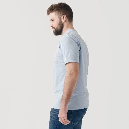 True Classic Premium Fitted Crew Neck T-Shirt - Heather Pale Blue