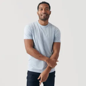 True Classic Premium Fitted Crew Neck T-Shirt - Heather Pale Blue