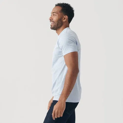True Classic Premium Fitted Crew Neck T-Shirt - Heather Pale Blue