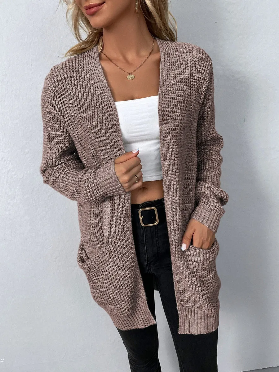 Uliana - elegant long women's v-neck cardigan