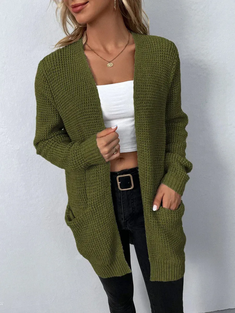 Uliana - elegant long women's v-neck cardigan