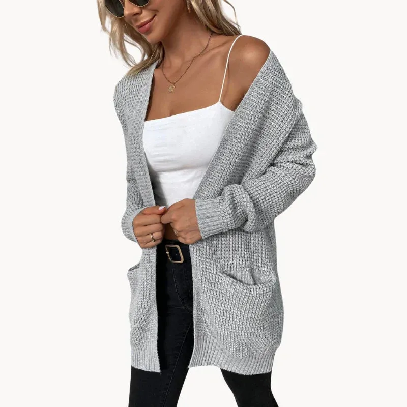 Uliana - elegant long women's v-neck cardigan