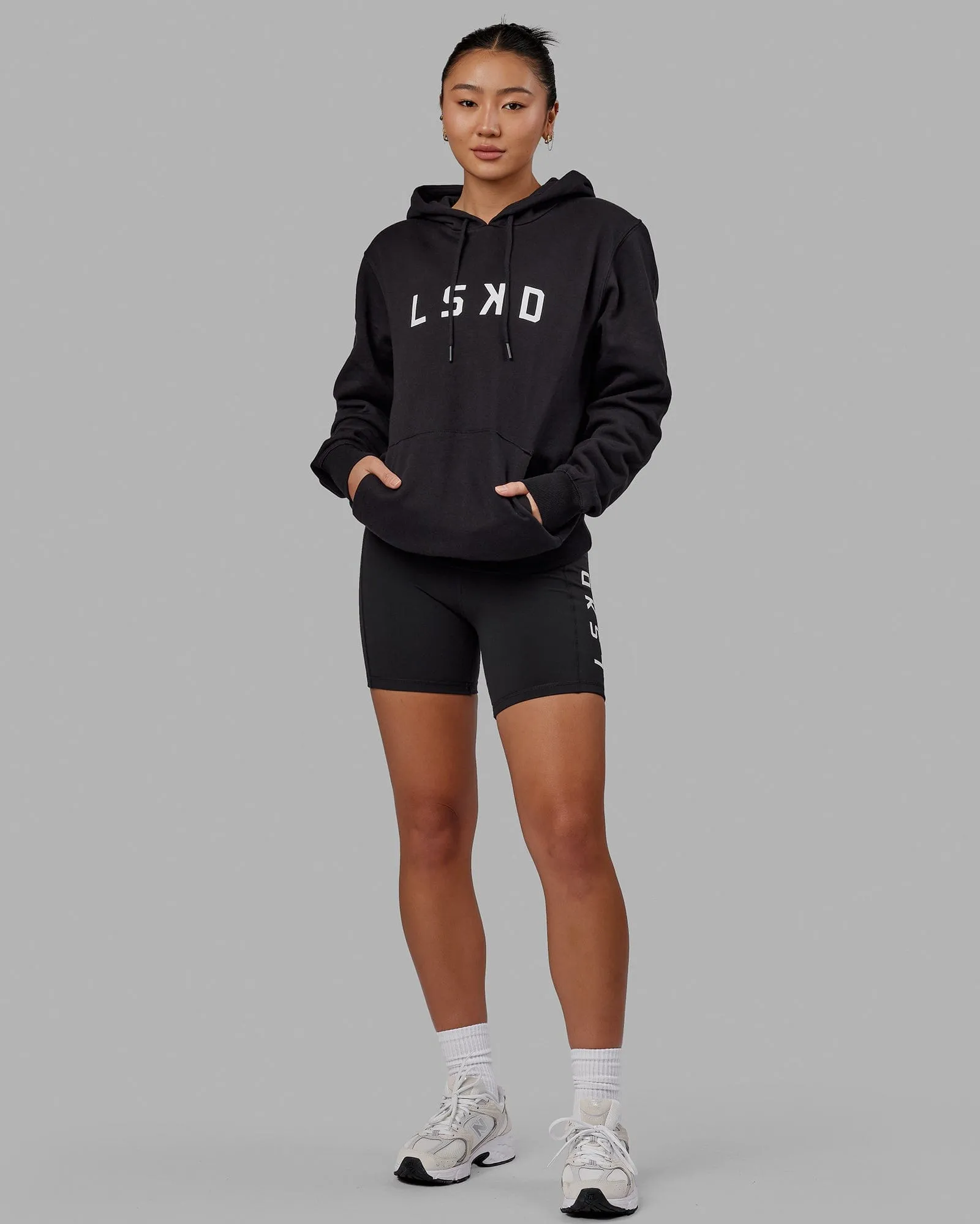 Unisex Structure Hoodie - Black-White