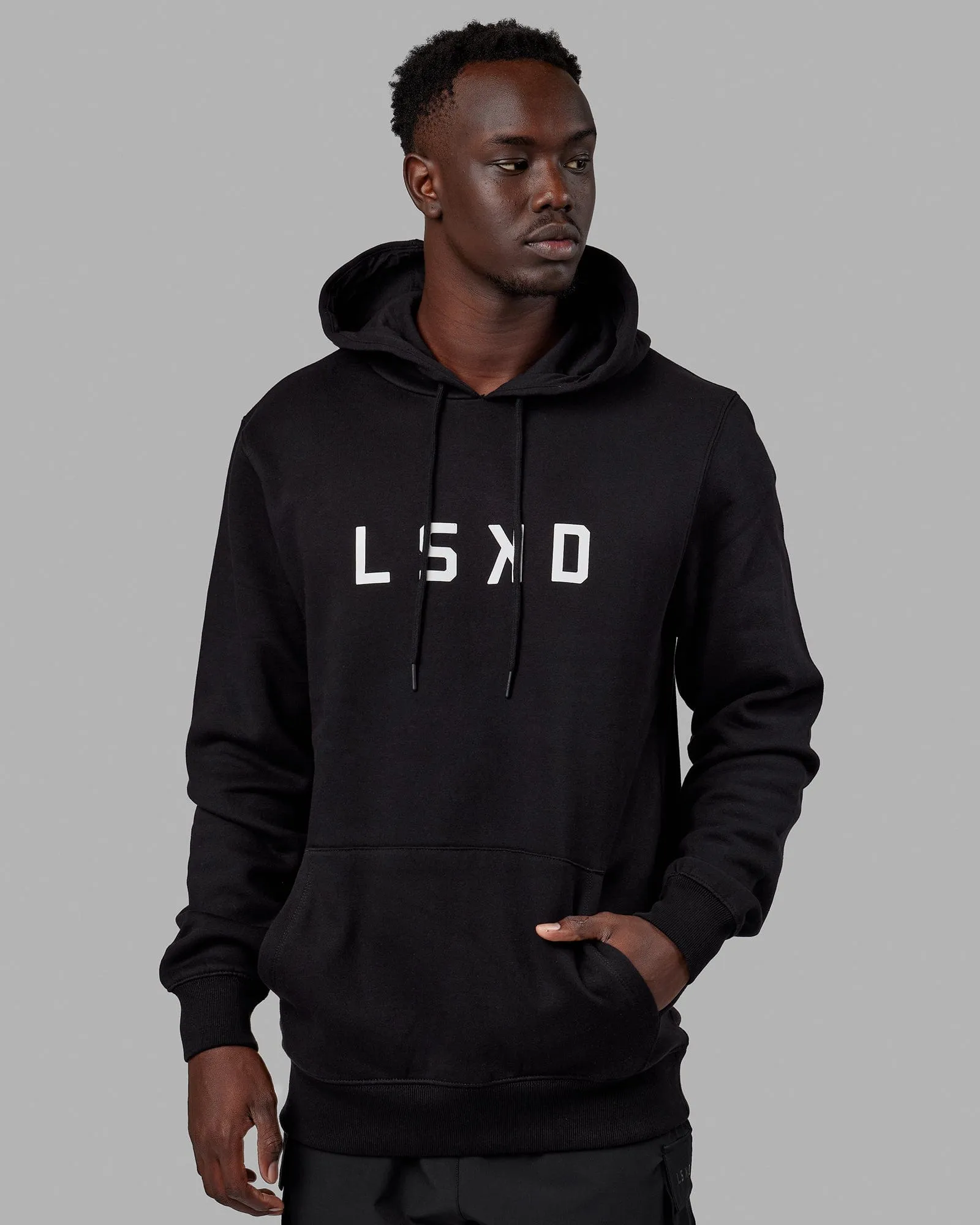 Unisex Structure Hoodie - Black-White