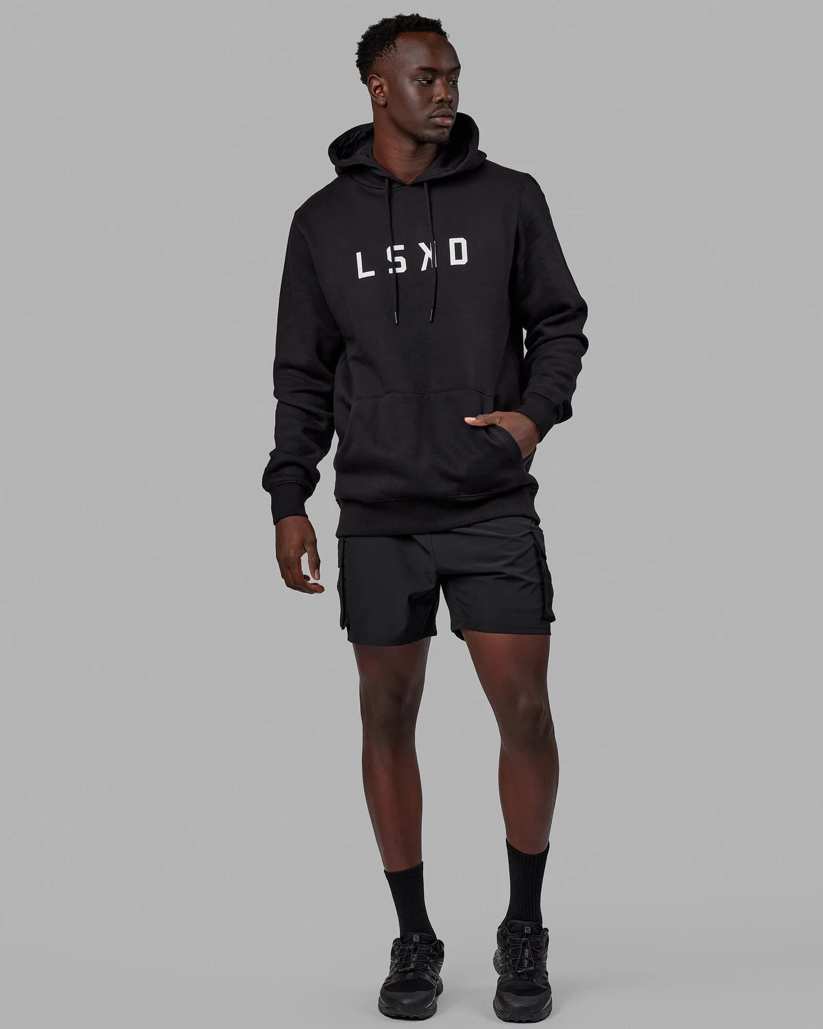 Unisex Structure Hoodie - Black-White