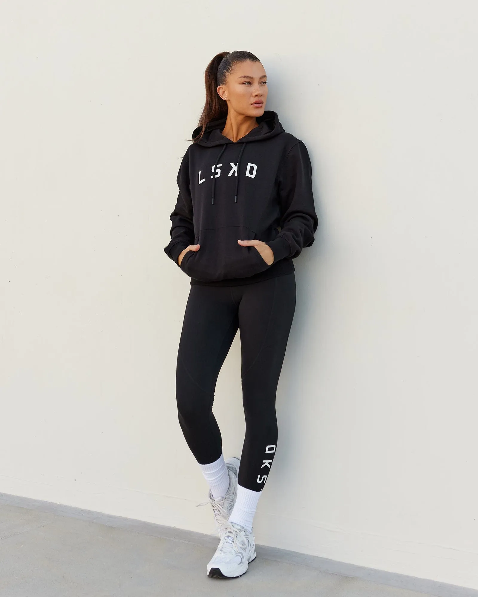 Unisex Structure Hoodie - Black-White