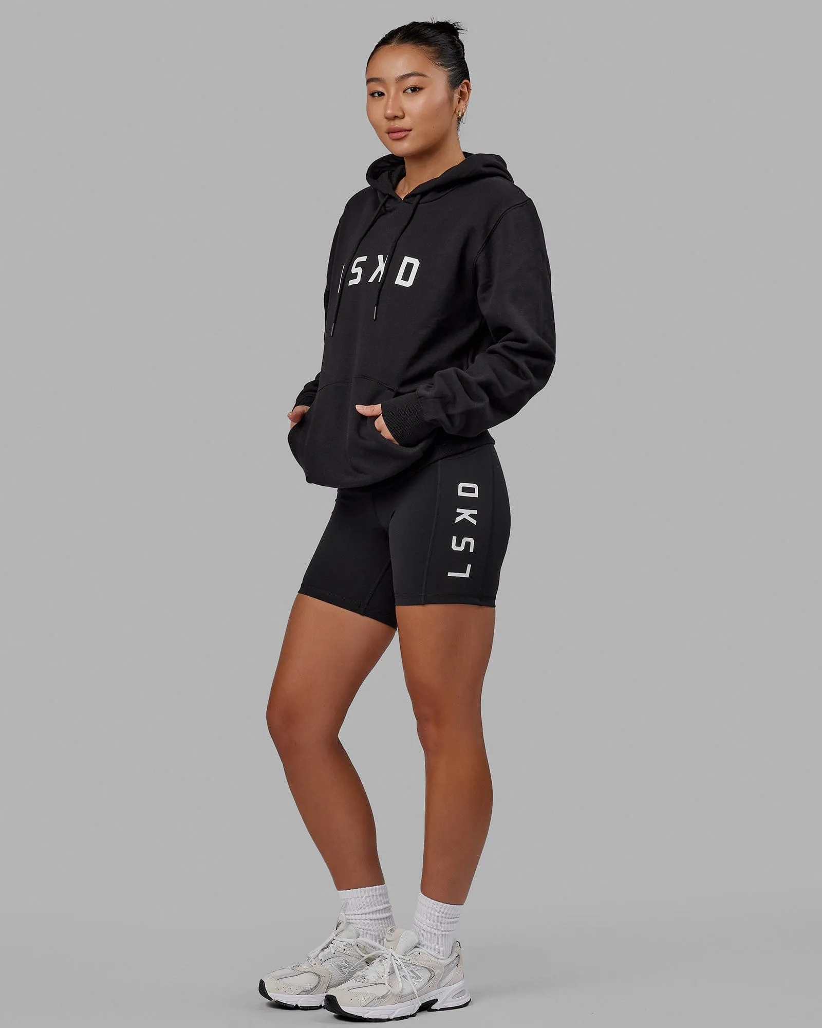 Unisex Structure Hoodie - Black-White