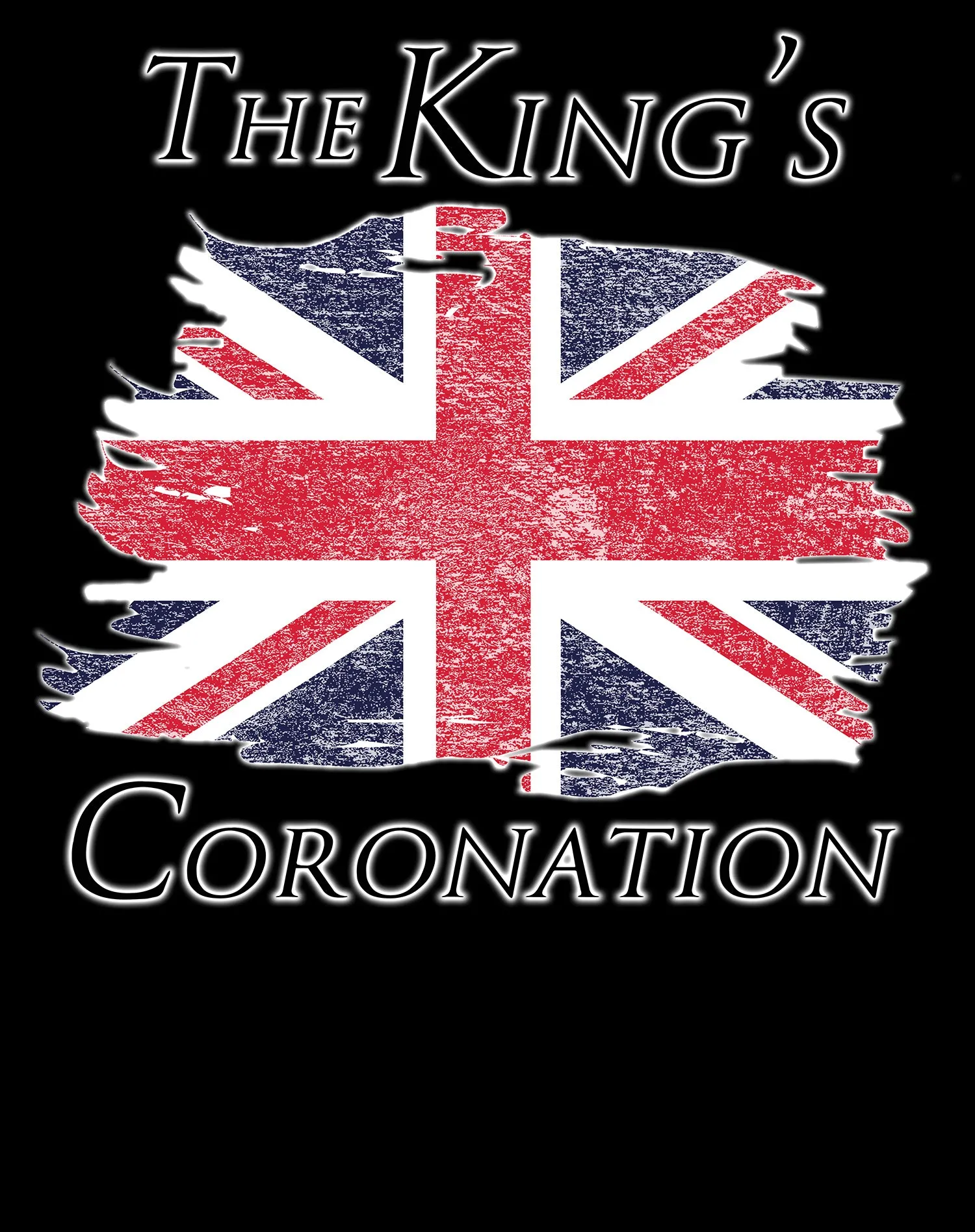 Urban Attitude Kings Coronation 2023 British Flag Hoodie Back Print (Black)