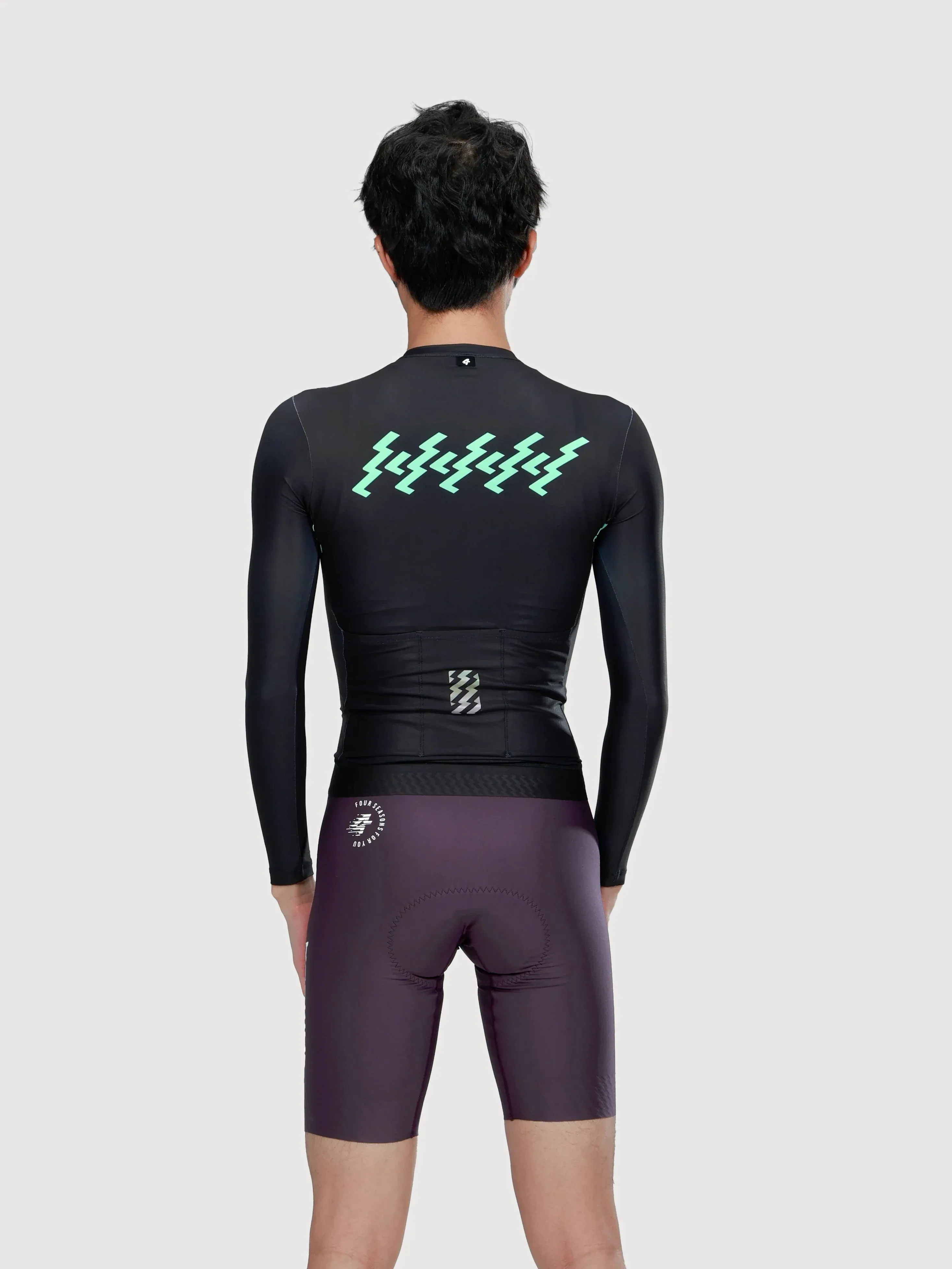 Verde Men Cycling Jersey Long Sleeve - Ink Green