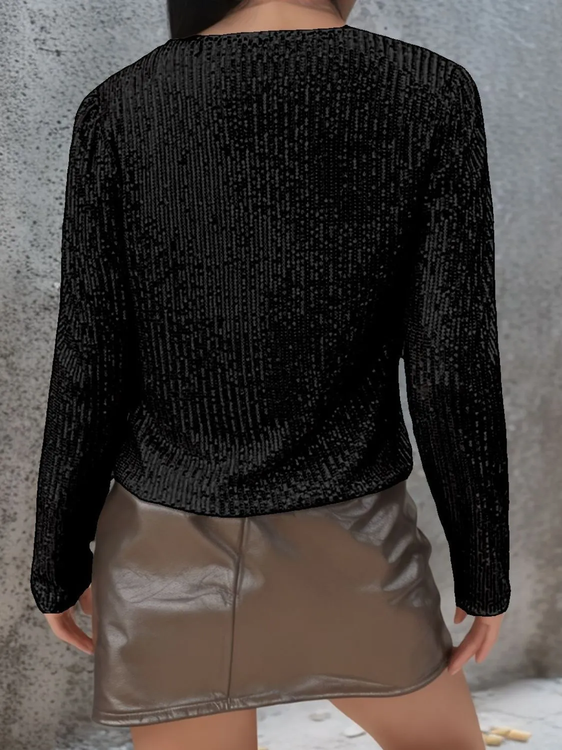 Victoria Sequin Open Front Cropped Jacket | Poundton | 10 Colors