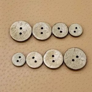 Vintage 9-30mm Coconut Shell Button with Two Holes 200ps