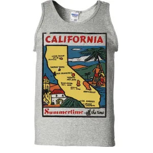 Vintage State Sticker California Asst Colors Tank Top