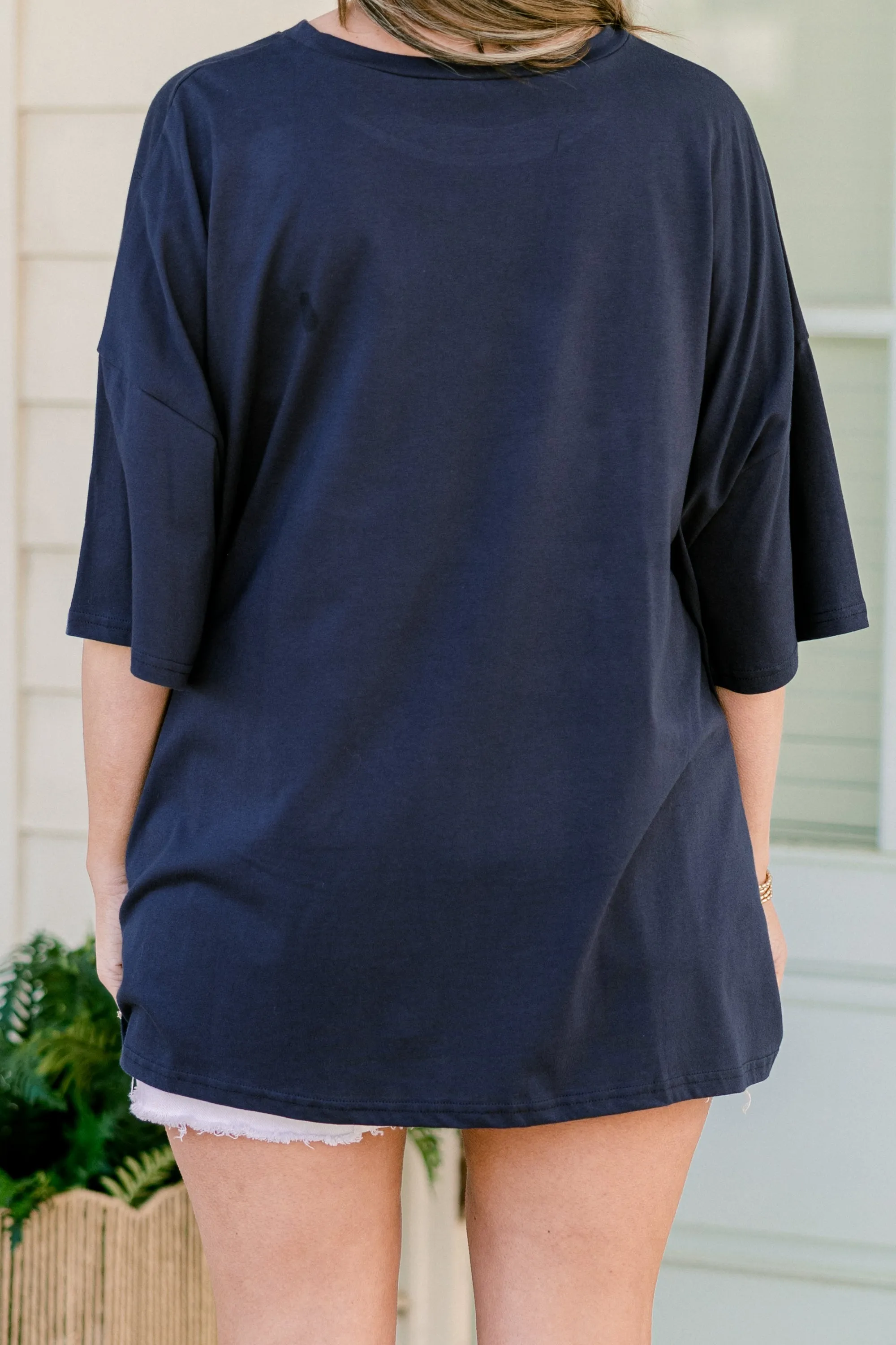 Vintage USA Boyfriend Tee, Midnight Navy