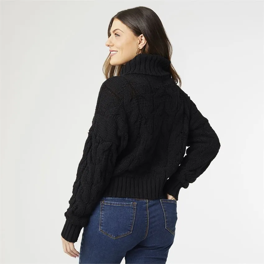 Viola Cable Knit Turtleneck Sweater
