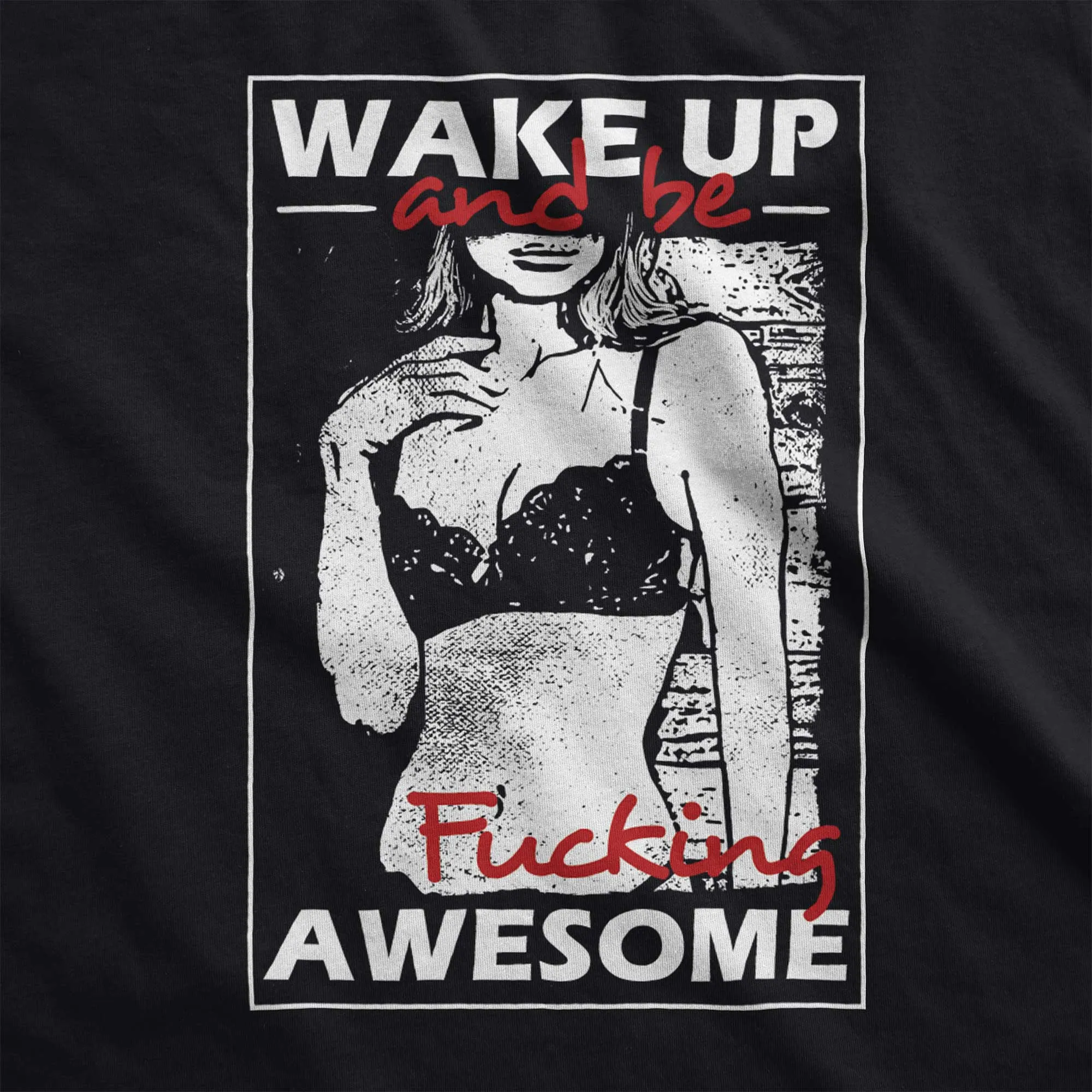 Wake Up and Be Awesome - Adult Unisex Jersey Crew Tee