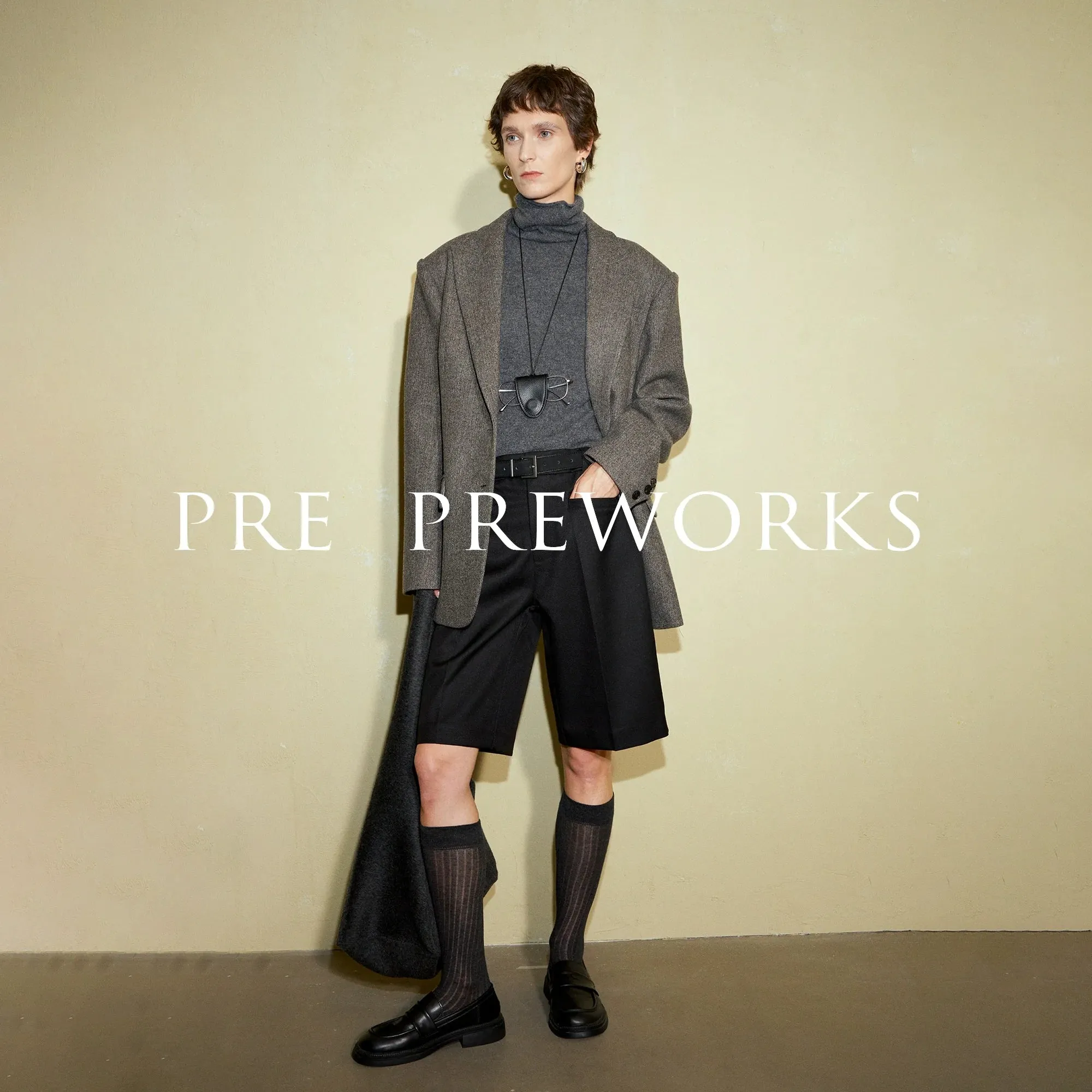 Wide-Shoulder Wool Suit Jacket