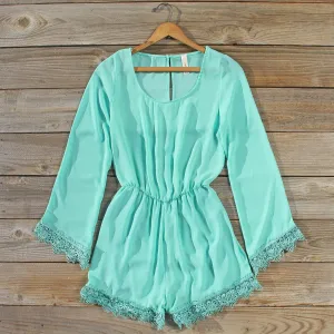 Wintertide Lace Romper in Mint