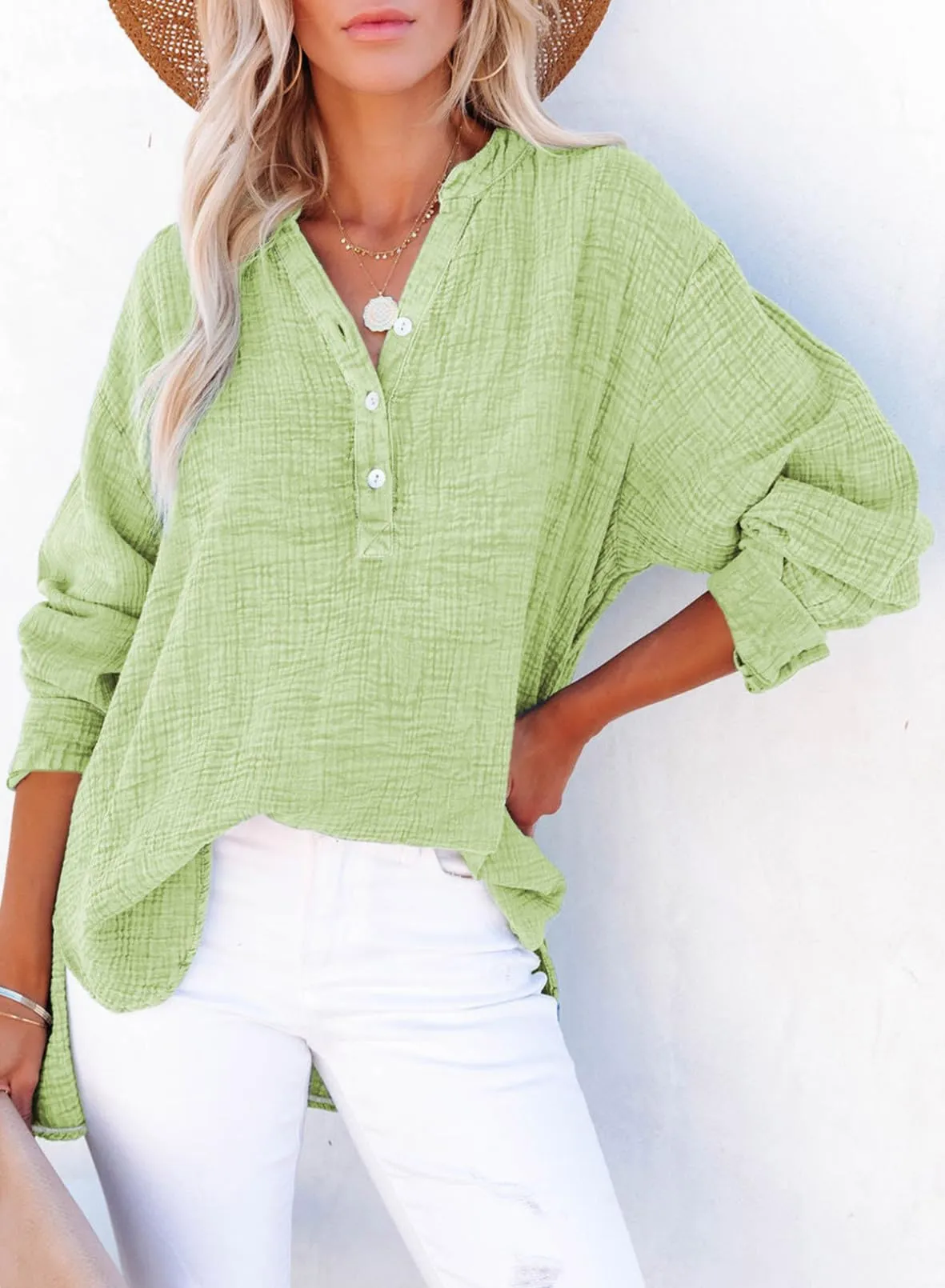 Women's Basic V-Neck Pullover Shirt T-Shirt (Buy 2 Free Shipping)