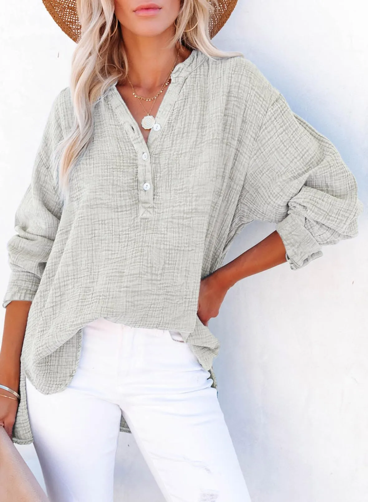 Women's Basic V-Neck Pullover Shirt T-Shirt (Buy 2 Free Shipping)