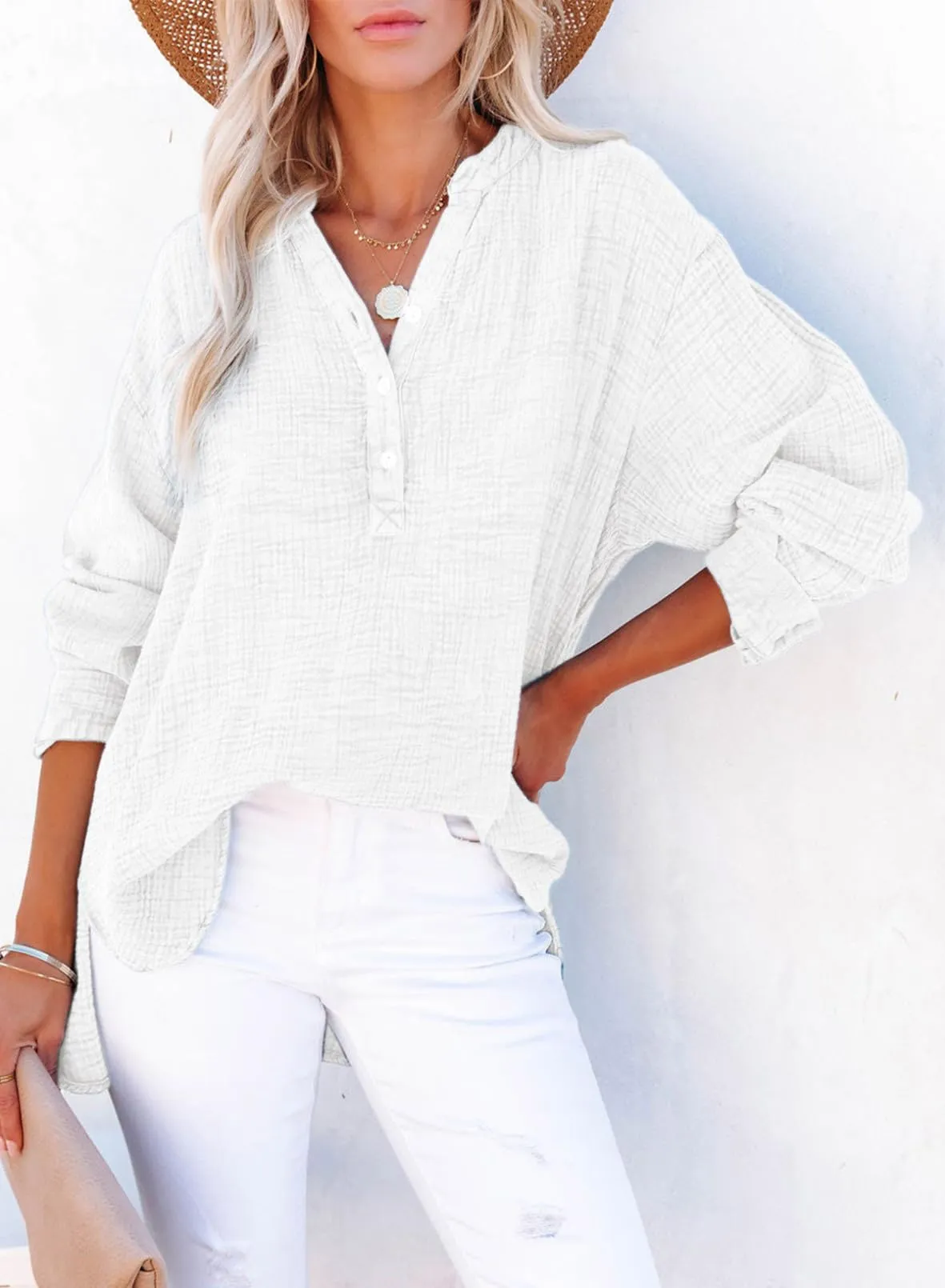 Women's Basic V-Neck Pullover Shirt T-Shirt (Buy 2 Free Shipping)