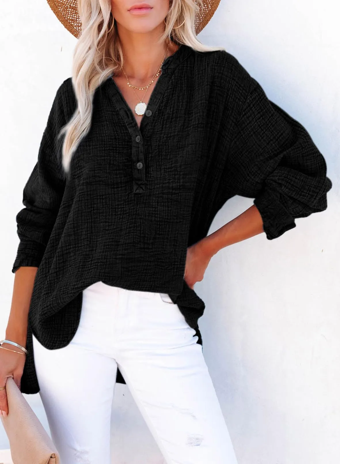 Women's Basic V-Neck Pullover Shirt T-Shirt (Buy 2 Free Shipping)