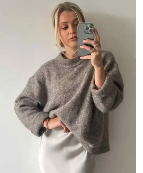 Women's casual wool sweater, Flora
