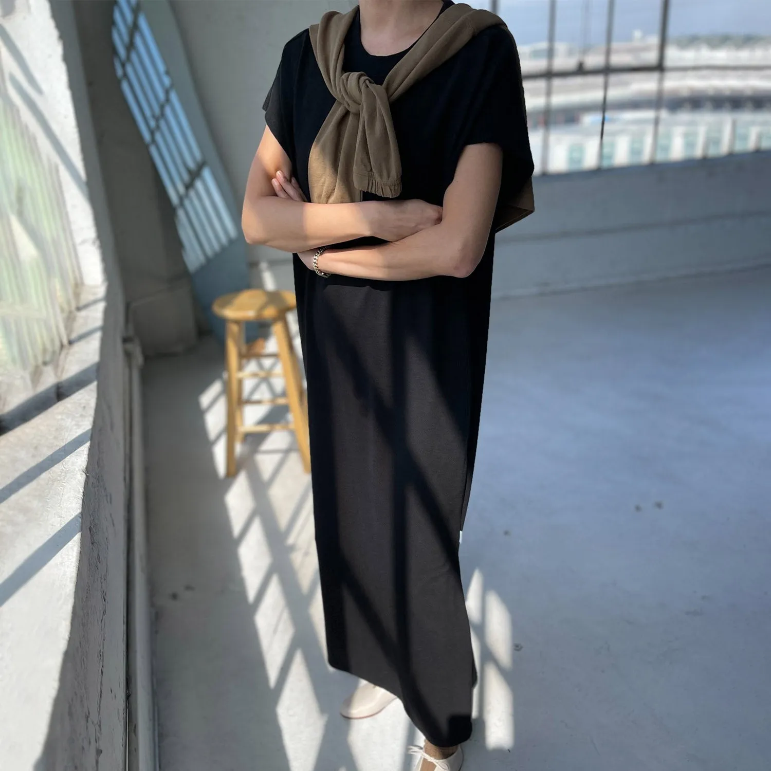 Womens Cotton Jeanne Dress - Black