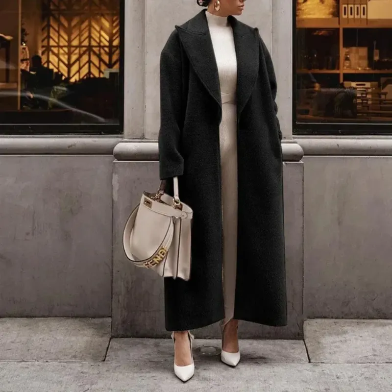 Women's Oversized Lapel Trench Coat | Long