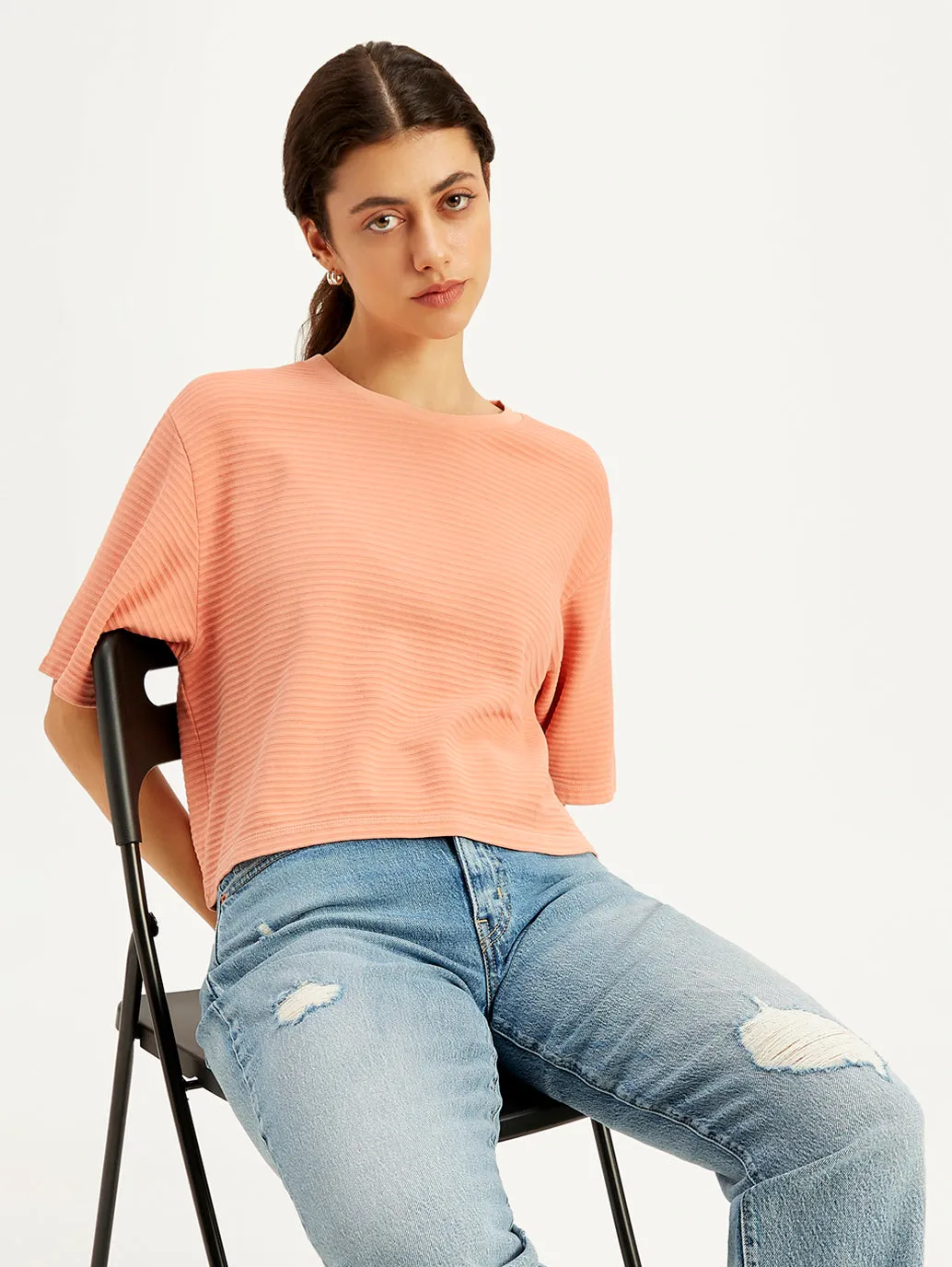 Women's Textured Relaxed Fit T-Shirt