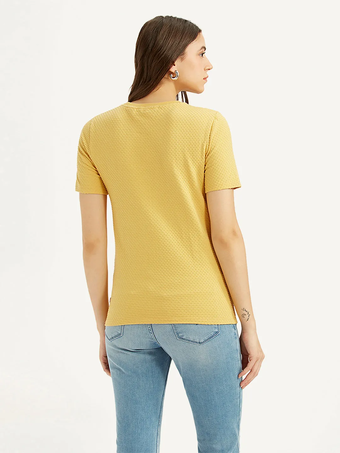 Women's Textured Slim Fit T-Shirt