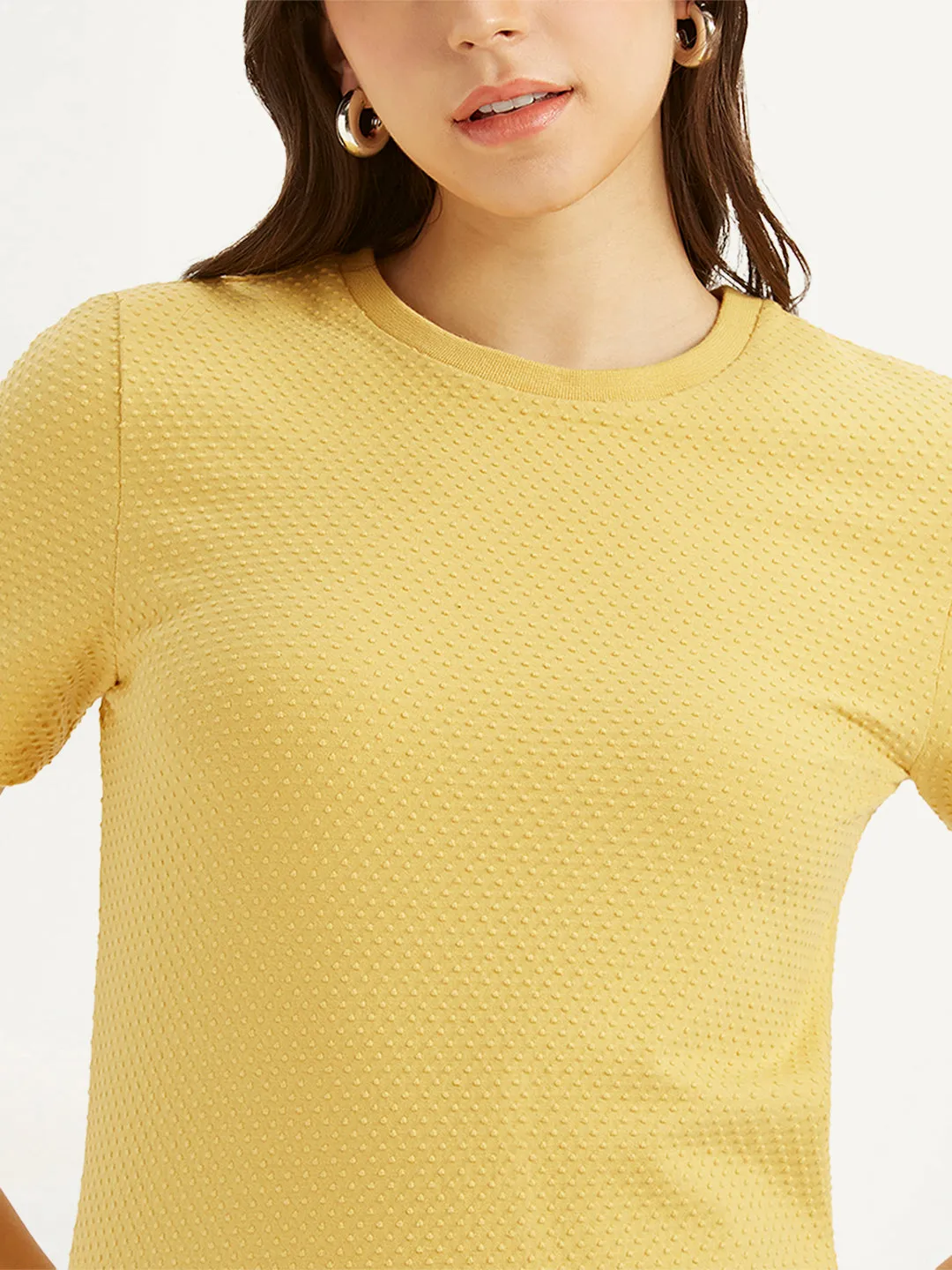 Women's Textured Slim Fit T-Shirt