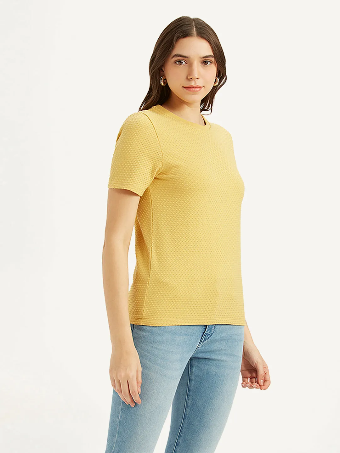 Women's Textured Slim Fit T-Shirt