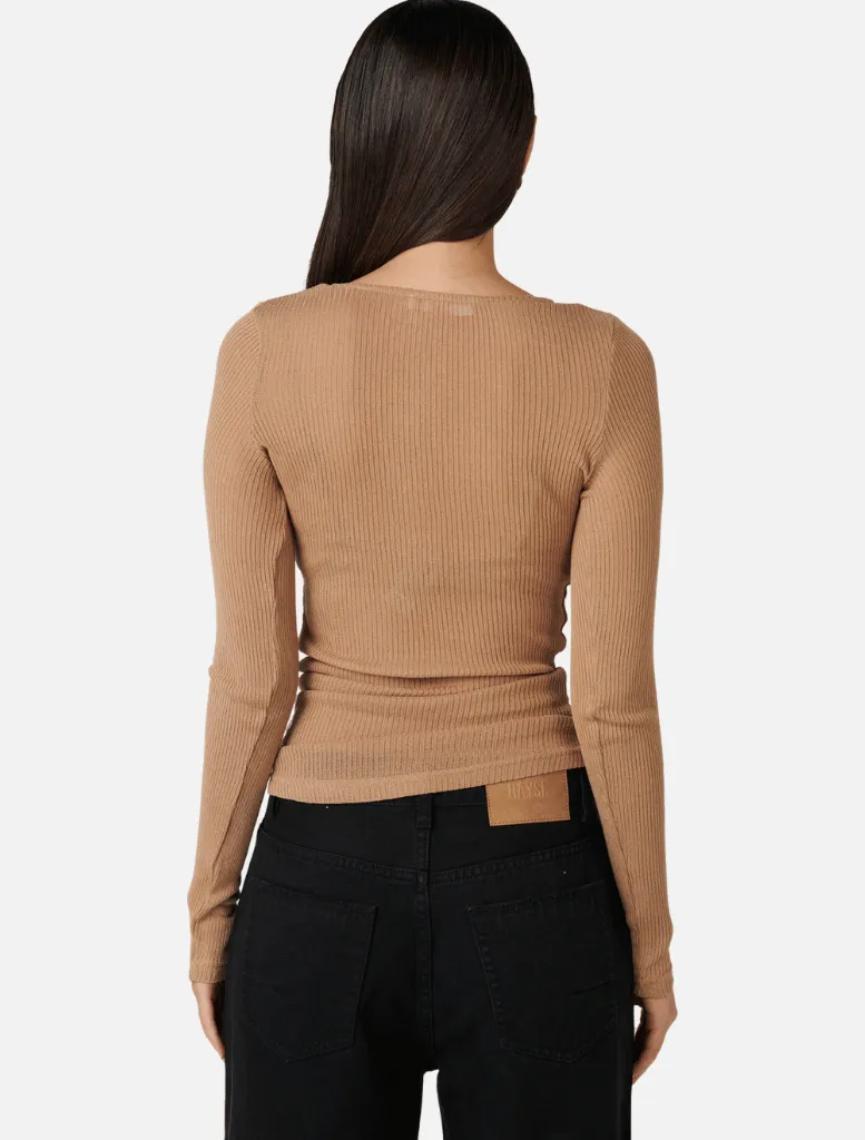 Xavier Button Top - Latte