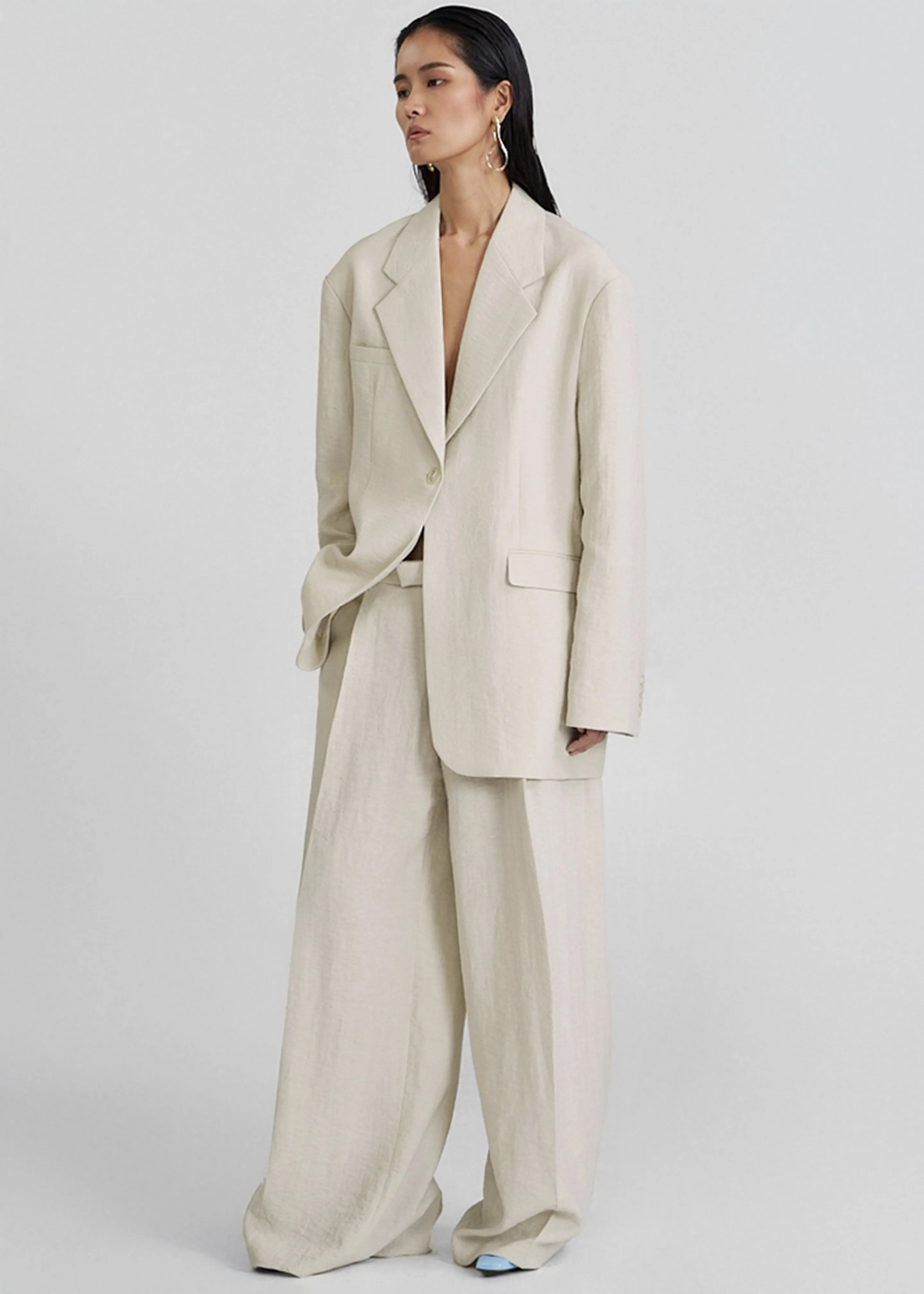 Yasmine Oversized Blazer - Light Beige