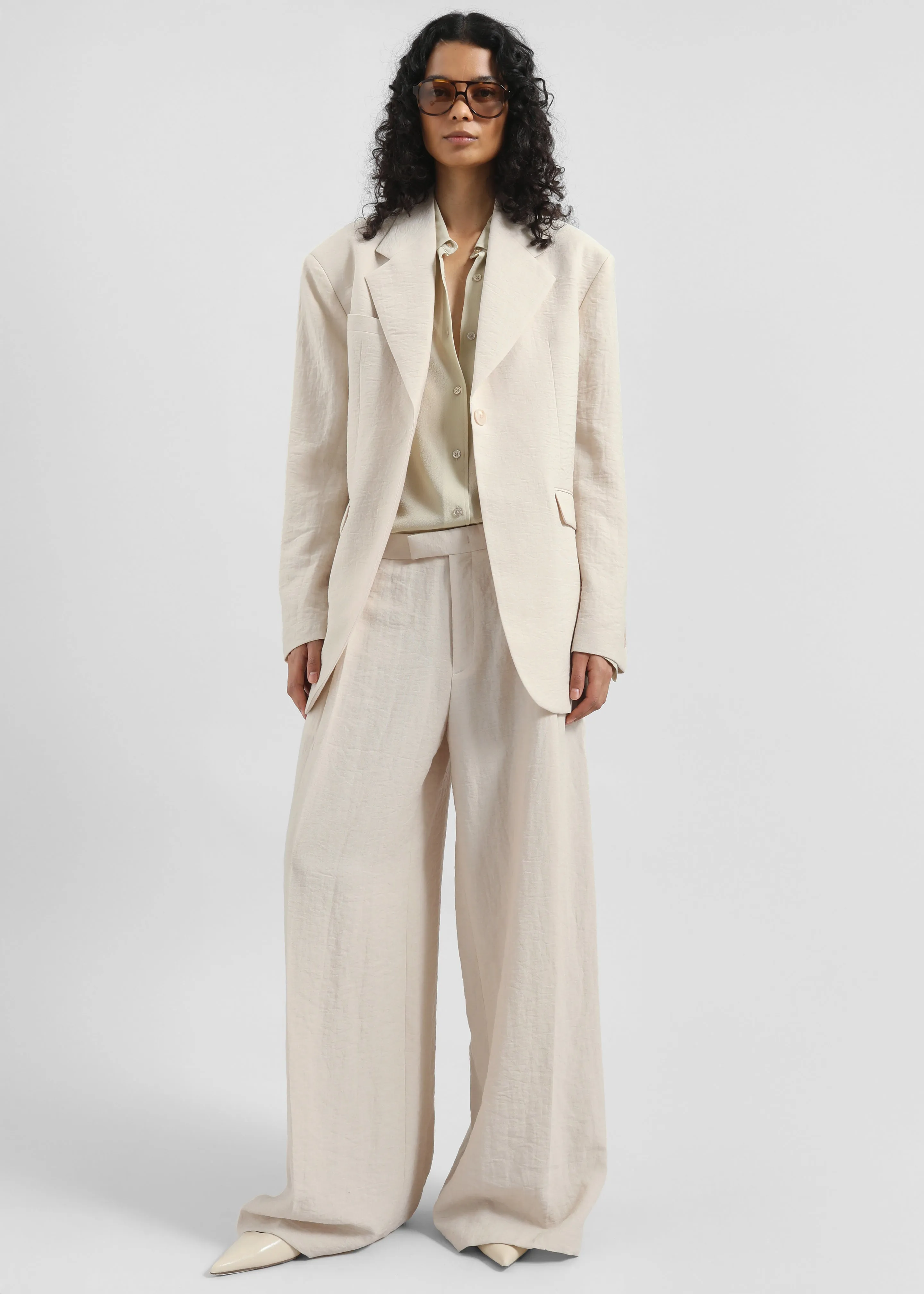 Yasmine Oversized Blazer - Light Beige