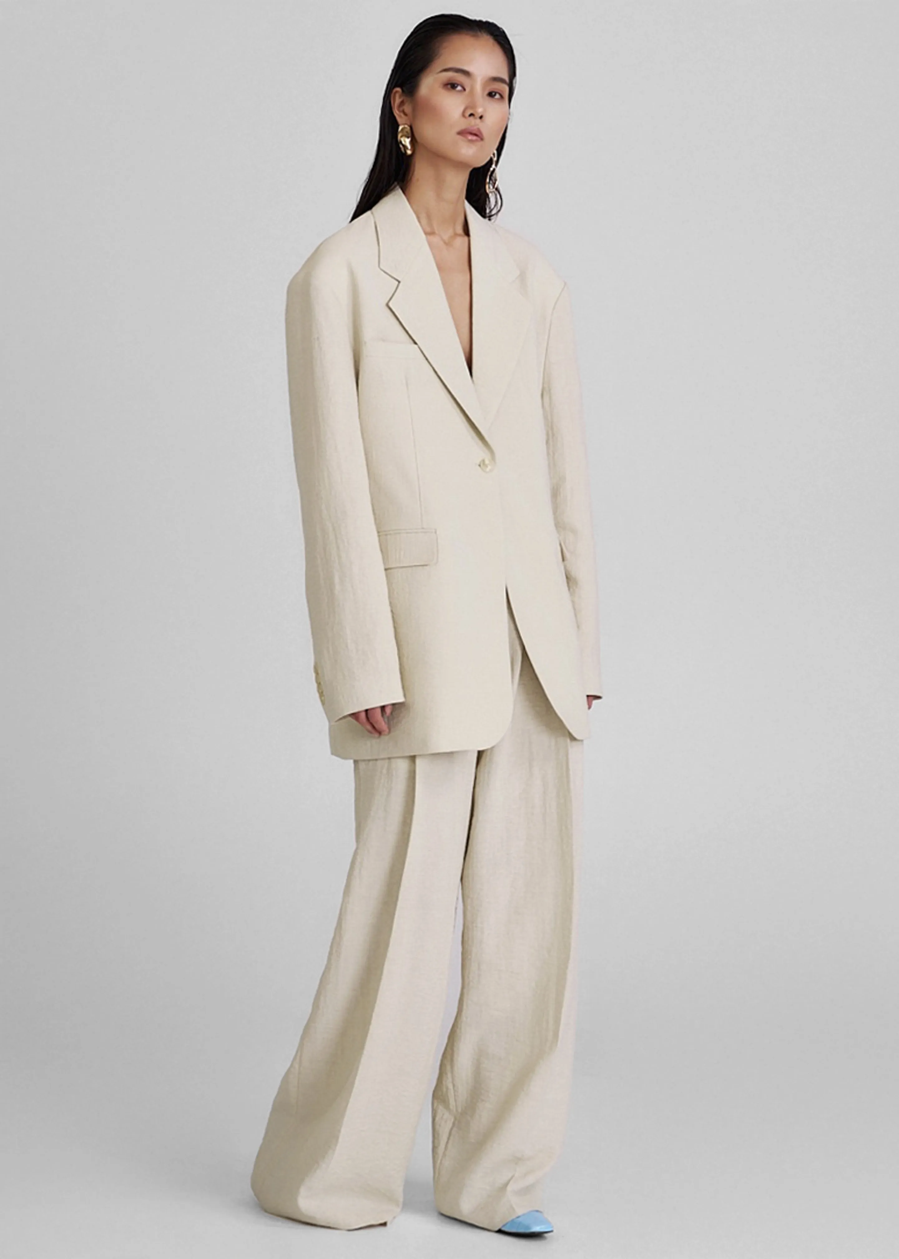 Yasmine Oversized Blazer - Light Beige