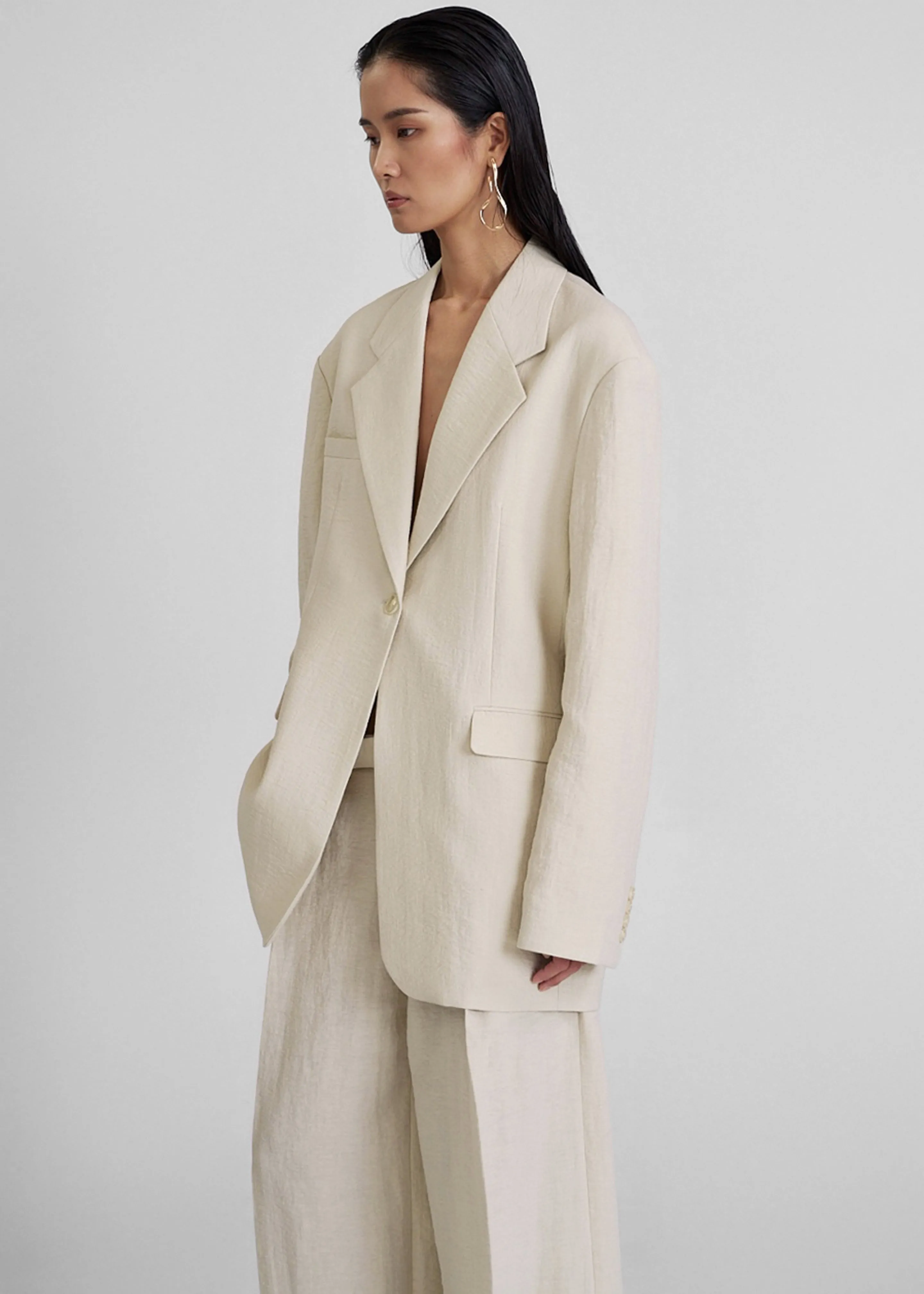 Yasmine Oversized Blazer - Light Beige