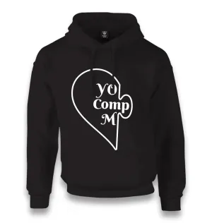 You Complete Me Left - Black Unisex Black Hoodie