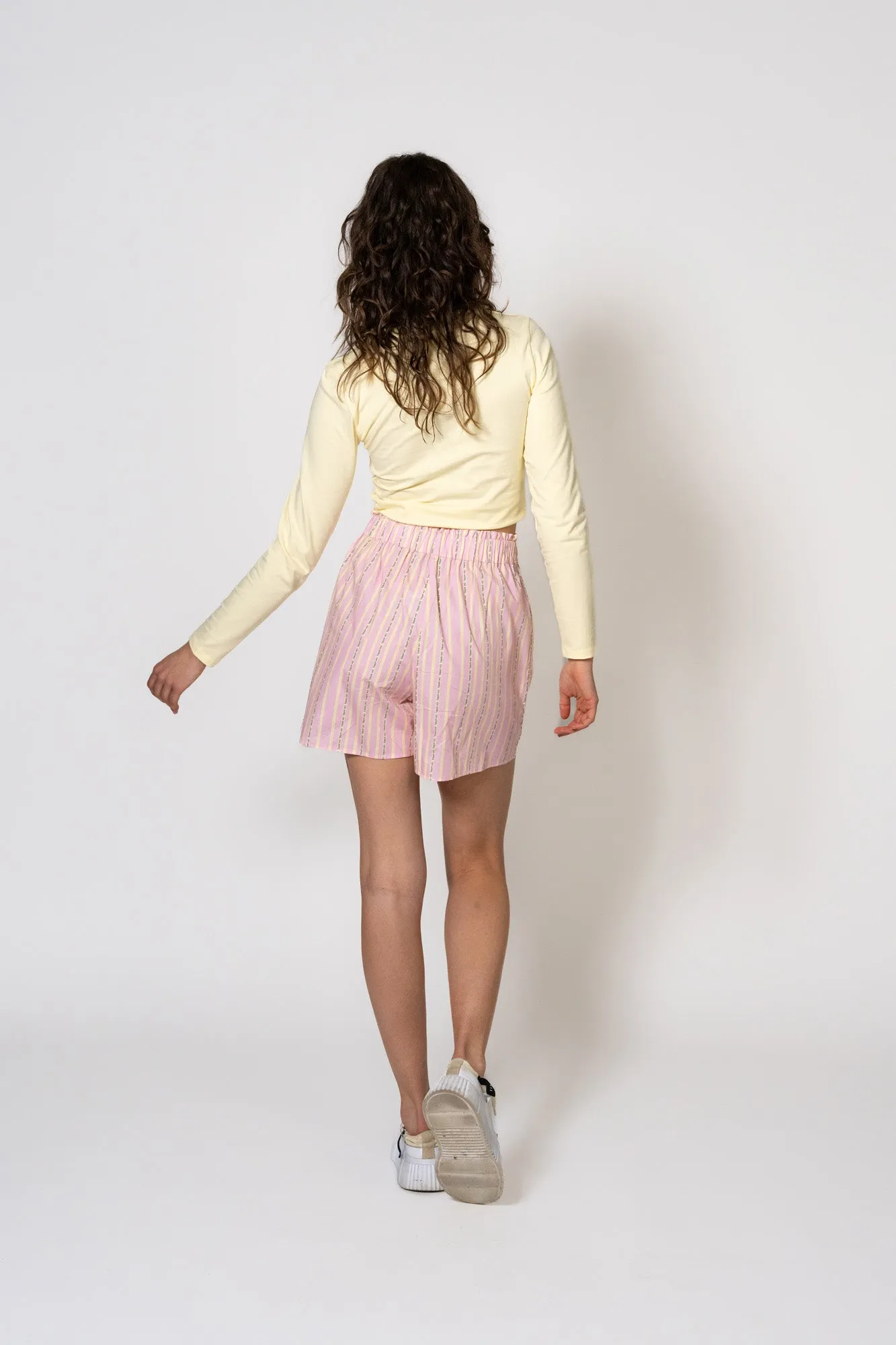 Yuzu Shorts Soft Blush Stripe