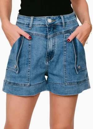 Zali Denim Shorts Mid Blue